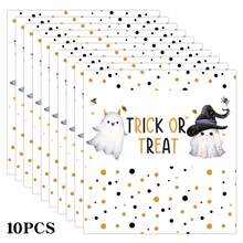 10pcs Trick Or Treat Halloween Chocolate Bar Wrapper Stickers, Watercolor Ghost Witch Spider Candy Bar Labels, Perfect For Halloween Party Favors, Gift Packaging, Halloween Birthday Decor Holiday Party Supplies Room Decor Home Decor Halloween Decor - A - View 6
