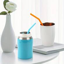 Reusable Colorful Silicone Straws Set Scratch-Resistant & Heat For Coffee, Bubble Tea, And Outdoor Camping, Straight And Bent Styles Available - Multicolor - View 4