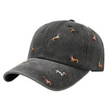 Gorra de béisbol lavada primavera/otoño nueva moda bordado de cachorro parte superior suave estilo calle vintage desgastado - Multicolor - Ver 3
