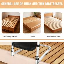 7Sevenjokers Black Bed Rails With Storage Pockets And Non-Slip Handles; Anti-Fall Handrails Suitable For The Elderly, Pregnant Women And People With Disabilities; Sturdy And Durable Security Rails For Use At The Side Of A Bed At Home - Black - View 7