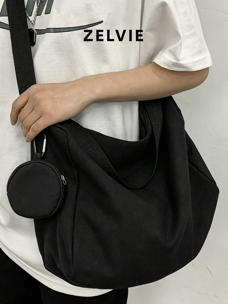 Bolso bandolera de gran capacidad para hombre de unicolor - Multicolor - Ver 1