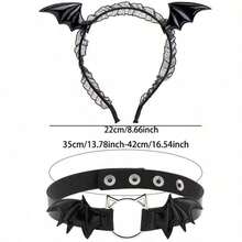 2pcs/Set Halloween Black Bat Headband, Atmospheric Party Costume Accessory, Photo Prop - Multicolor - View 3