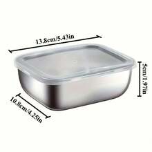 Ever Blooming 5pcs Stainless Steel Food Storage Containers With Lids, Reusable Lunch Boxes, Office Storage Set, Easy To Clean, Perfect For Meal Prep, Meat, Fruit, Snacks, Desserts, Etc. Ideal For Vacation, Office Use, Kitchen Food Storage, Frozen Foods, Etc. - Multicolor - View 11