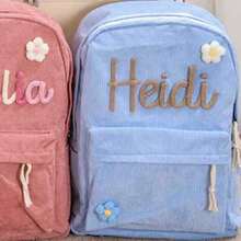 Ransel Nama Kustom dengan Motif Kotak-kotak Stroberi, Ransel Perjalanan Kapasitas Besar dengan Kompartemen Laptop - MultiWarna - View 19
