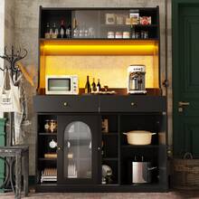 Kitchen,Cabinet(120*40*180cm),,Tall - Black - View 1