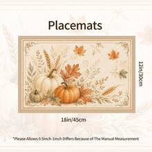 1pc Pumpkin Pattern Placemat, Breakfast Mat, Coffee Mat, Cup Mat, Bowl Mat, Home Kitchen Decor Accessory, Easy To Clean Placemat, Suitable For Home, Restaurant, Restaurant Decor, Holiday Gift, Gift For Friends, Multi-Piece Set - Multicolor - View 6