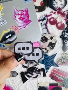 50Pcs Retro Millennium Pop Style Stickers Waterproof PET Gift Decoration Scrapbook Laptop Luggage Guitar Water Cup Phone Case DIY Decal - Multicolor - View 4