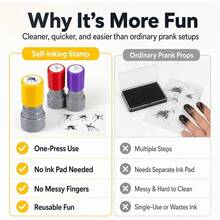 1/3Pcs Mosquito Stamp Prank Self Inking Stamps, Novelty Fake Bug Insect Print Funny For April Fools Day, Party Favor, Office Joke And Craft Projects - A - View 6