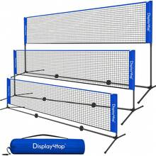DISPLAY4TOP 3M/4M/5M Adjustable Badminton Net – Portable Tennis Net With Stand & Carry Bag, Quick Setup For Backyard, Pickleball, Volleyball & Family Sports - 4M - View 1