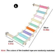 1pc Colorful Rope Braided Parrot Ladder Perch, Macaron Style Climbing Toy Bird Swing, Multi-Level Interactive Bird Cage Accessory, Suitable For Budgies And Parrots, All Seasons - View 13