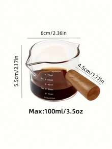 Glass Mini Coffee Cup, Small Milk Cup, Espresso Measuring Cup, Latte Cup With Tilted Spout Design. Reusable, Durable And Easy To Clean. Suitable For Holding Coffee, Milk, Juice, Sauce, Honey And More - Multicolor - View 13