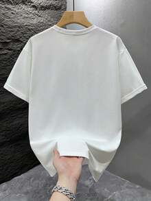 T-shirt en coton pour hommes avec imprimé typographique de rue - Blanc - Voir 2