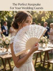 Vintage Spitzen-Faltfächer mit Rippen, Hochzeitsfotografie-Requisite, exklusiver Spitzen-Faltfächer für Brautjungfern bei Outdoor-Hochzeiten, eleganter Hochzeitsgast-Souvenir, tragbarer Spitzen-Handfächer - Antiker Fächer - Übersicht 5