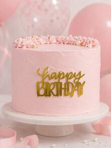 3PCS Mixed Font Happy Birthday PMMA Acrylic Cake Topper, Gold Mirror Bold Hollow & Cursive Letter Cake Top Decor, Cheerful Birthday Party Cake Ornament, Baking Dessert Decor Kitchen Supplies - A - View 7