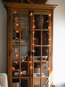 Fall Decorations For Home Maple Leaf Pumpkin Lights LED Battery Operated 3D Maple Leaves Garland String Light For Mantel Porch Indoor Outdoor Halloween Thanksgiving Decor - Multicolor - View 5