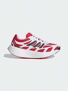 Adidas 春夏款網布輕量舒適中性情侶厚底跑步運動休閒鞋 JI0308 - 白/純寶石紅/一號黑 - 查看 1