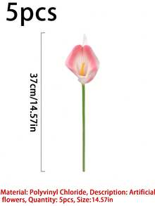 1/5/10/20入 34cm 人造深粉色馬蹄蘭，逼真觸感漸層色裝飾花束，適用於居家裝飾、情人節禮物、飯店、派對、婚禮、桌面佈置 - 深粉紅馬蹄蓮 - 查看 9