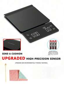 1pc Black Fashion Electronic Coffee Scale - Espresso Drip Coffee Scale, Baking Kitchen Scale, 3000g/6.6lbs Version, Requires 3 AAA Batteries (Batteries Not Included) - Multicolor - View 12