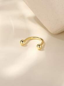 EleRunis 1pc 925 Sterling Silver Flower Half Hoop Cartilage Ear Clip, Claw Set, Suitable For Ear Cartilage Helix Piercing, Ball Threaded Ear Back, Exquisite Jewelry, Suitable For Daily Wear - Gold - View 8