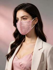 3pcs/1PC Women's Elegant Floral Lace Face Mask, 3D Breathable Fashion Sun Protection Shield, Washable & Reusable Soft Ear Loop Decorative Mask For Daily Outdoor Driving Dating - Multicolor - View 5