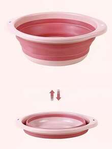 1pc Foldable Silicone Wash Basin, Dorm Essential Collapsible Water Basin, Wall-Mountable Space-Saving, Portable For Home, Bathroom, Travel, Laundry, Skincare, Halloween And Christmas Decoration - Multicolor - View 6