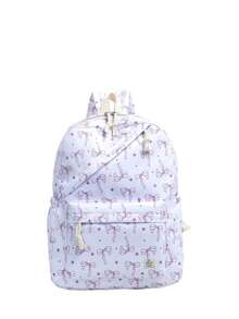 1 pezzo Zaino con motivo a fiocco per il ritorno a scuola, grande capacità, borsa scolastica per studenti con scomparto per laptop, cinghie regolabili, zaino da viaggio casual e leggero, perfetto per ragazze/adolescenti/studenti/laureati, adatto per uso quotidiano, uscite, viaggi, scuola e stagione del ritorno a scuola. - Multicolore - Visualizzare 13