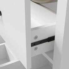 Freestanding Washbasin Measuring 61 X 47 X 83 Cm, Fully Lacquered, With Three Drawers, Silent Pull-Out Guides, One-Piece Ceramic Basin, White. - White - View 9