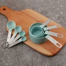 8Pcs Measuring Cups And Spoons Set, Kitchen Baking Measuring Tools For Flour & Liquids, Ml And Cup Units - Mint Blue - View 1