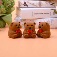 Cute Bear Cartoon Storage Box, Jewelry Packaging Box, Ring & Earring Box, Flocked Jewelry Box, Birthday Gift - Multicolor - View 5