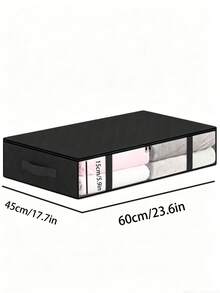 Large Black Underbed Storage Bag, Can Store Clothes, Shoes, Blankets, Toys And Stationery, Suitable For Underbed And Storage Room Space, Essential For College Dorm - Black - View 4