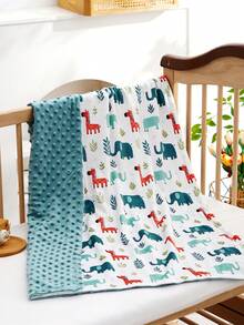 1pc Infant Blanket With Soothing Raised Dots, Soft Newborn Baby Swaddle Wrap, Winter - Multicolor - View 17
