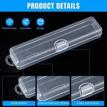 Transparent Portable Toothbrush And Toothpaste Storage Box, Leak-Proof Travel Toothbrush Case, Dust-Proof Oral Care Storage Box For Bathroom, Camping, Business Travel, Travel Transparent Storage Box, Makeup Brush Storage Box, Reusable - Clear - View 5