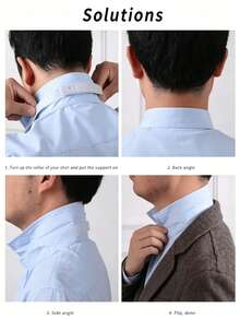 [Business Aesthetic]Multi-Functional Adjustable Shirt Collar Support, Professional Grade Collar Shaping Insert, Universal Shirt Collar Extender Button, Practical Workplace Gift For Good Friends, Durable Travel Essential Clothing Accessory Set - Multicolor - View 3