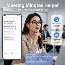 نظارات ذكية SENBONO AI، نظارات ذكية تدعم ترجمة تطبيقات لغات متعددة، نظارات صوتية متعددة الوظائف للرجال والنساء، ميكروفون ومكبر صوت مدمج، مكالمات صوتية عالية الدقة، تشغيل الموسيقى، مساعد صوتي - مشاهدة 4