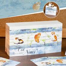 90 Hojas de Notas Adhesivas Retro de Gato Adecuadas para la Oficina - Bloc de Notas Adhesivas con Páginas de Cuadrícula de Gatitos, Diseño Lindo de Gatitos, Regalo para Amantes de Gatos, Decoración de Escritorio - Multicolor - Ver 13