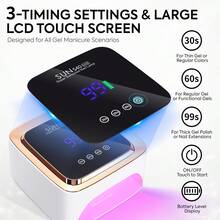 DianaBeauty مصباح أظافر LED UV احترافي 57 خرزة ضوء قابلة للشحن مجفف أظافر سريع المعالجة لجميع أنواع طلاء الأظافر الجل أداة مصباح معالجة - أبيض - مشاهدة 3