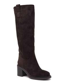 Mid-Calf Boots With A Slightly Pointed Toe And A Stable Block Heel-An Elegant And Comfortable Look. - Brown 2523A-1 - View 2