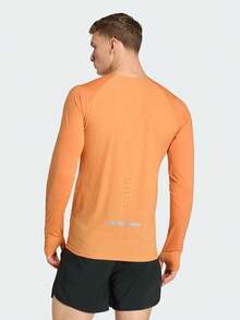 Adidas Men's Adi365 LS M Long Sleeve T-Shirt, Woven Collarless Long T, A2441 - Orange - View 3