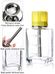 180ML Refillable Glass Pump Bottle With Stainless Steel Pump Head, Leak-Proof Liquid Dispenser, Suitable For Nail Polish Remover, Alcohol And Other Liquids, Essential Nail Care Supplies For Nail Salon And Home DIY - Multicolor - View 2