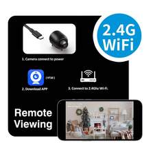 1pc 2pcs Mini Smart HD Camera Home Security Camera - Portable, 2.4G WiFi Only, USB Powered (No Battery), Remote Monitoring Via Phone, Easy Installation, Video Recording, Motion Detection, Suitable For Indoor/Outdoor Baby, Pet, Elderly Monitoring / Nanny Monitoring / Recording - Black - View 5