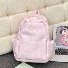 LECEY Mochila de gran capacidad con patrón de letras para el desplazamiento diario - Rosa - Ver 5