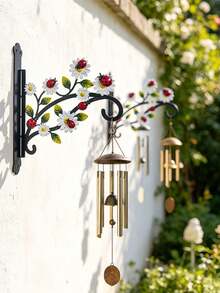 Gancio da parete in metallo resistente a forma di coccinella rossa e margherita bianca, supporto da appendere per balcone, giardino e cortile, decorazione da esterno multifunzione per cesti di fiori, vasi per piante, mangiatoie per uccelli e luci solari decorative - Coccinelle rosse e margherite bianche - Visualizzare 8