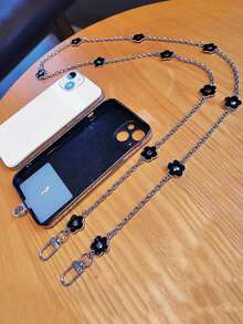 Drip Oil Flower Crossbody Phone Chain + Transparent Patch - Multicolor - View 9