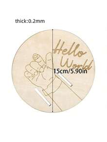 Newborn Announcement Hospital Bracelet Sign,Wooden Engraved Baby Birth Personalized Name Diy Hello World Board,Keepsake For New Parents - Round - View 13