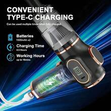 SOKANY Portable Wireless Car Vacuum Cleaner, Wet & Dry 2-In-1 Blower & Suction, 45,000 Rpm Powerful Suction, Type-C Fast Charging (1500mAh*2), Equipped With Multiple Accessories, Suitable For Various Scenarios, Essential Tool For Daily Cleaning - Cordless - View 8