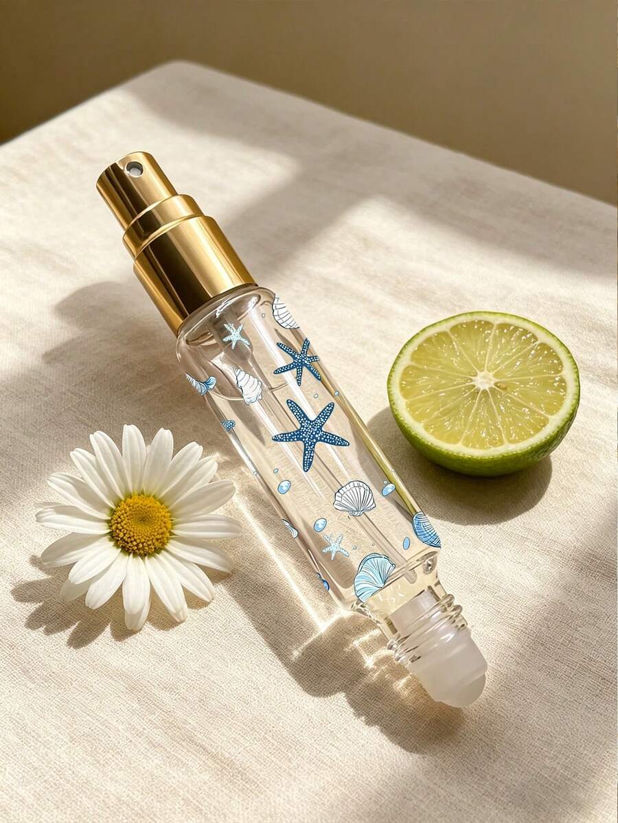 便攜旅行迷你可充電香水噴霧瓶 (10ml) - 採用 2 合 1 雙端設計,具備滾珠與噴霧功能。裝飾有櫻桃與蝴蝶結圖案,呈現精緻美感。 - 彩色 - 查看 1