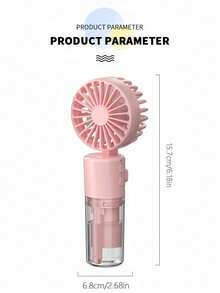 JMMO Portable Fan With Spray Humidifier, Portable Electric Fan, USB Rechargeable Fan With Water Mist, Lightweight Handheld Mini Fan For Makeup Office Travel Camping Indoor Outdoor Back To School Holiday Vacation Summer Essentials - Pink - View 6