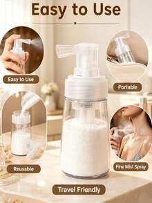 Portable Refillable Powder Spray Bottle - Suitable For Hair Styling Powder, Glitter, Talcum Powder And Baking Decoration Powder (Powdered Sugar/Cocoa Powder) Etc.; Multi-Functional Leak-Proof Design, Suitable For Hair Stylists And Personal Daily Use. - Multicolor - View 2