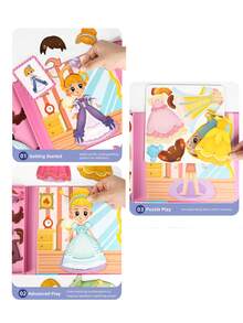 Magnetic Dress-Up Puzzle Toy, Educational Fun Game For Kids, Character Role Play Face Swap Transportation Princess Dress-Up Scene, Magnetic Dress-Up Puzzle Toy, Educational Fun Game For Kids, Character Profession Transportation Princess Dress-Up Scene, Travel-Friendly, Suitable For 3-6 Years Old Boys And Girls Christmas Gift, Halloween Gift, Holiday Gift - Multicolor - View 10
