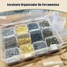 Kit Organizador Transparente 30 Peças com Tampa para Joias Unhas e Acessórios em Plástico PP Resistente e Durável - Visão 6